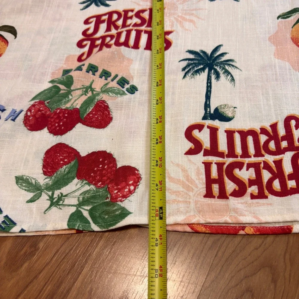 Anthropologie Paper Heart Fresh Fruits Maxi Dress Womens 4 Tropical Linen Blend - Picture 8 of 11